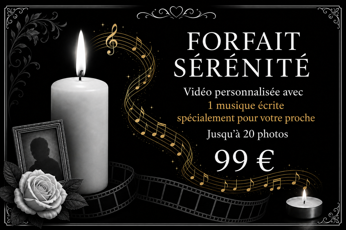 🕊🎼 Forfait Sérénité pour un proche – Vidéo hommage avec musique écrite spécialement pour votre proche 🎼🕊