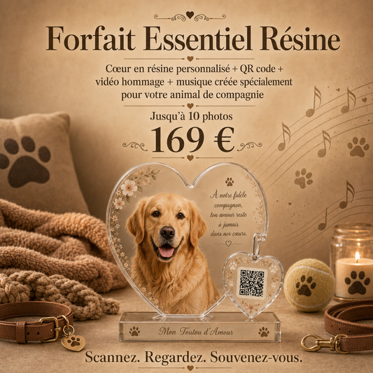 🕊🎼 Forfait Essentiel Résine pour votre animal de compagnie — Vidéo hommage avec musique écrite spécialement pour vôtre fidèle compagnon 🎼🕊