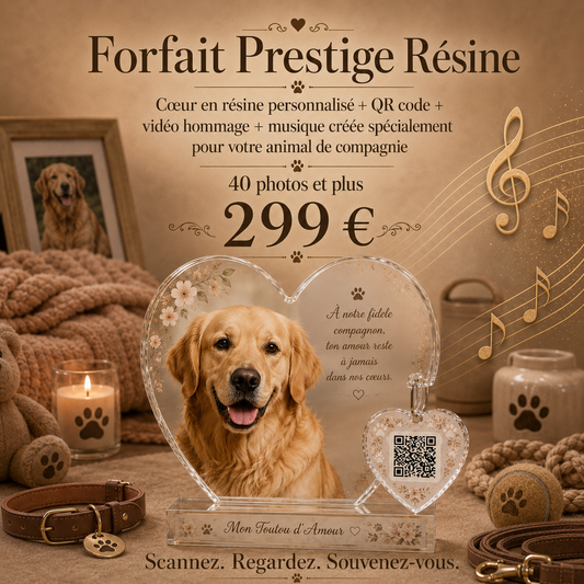 🕊🎼 Forfait Prestige Résine pour votre animal de compagnie — Vidéo hommage avec musique écrite spécialement pour vôtre fidèle compagnon 🎼🕊